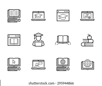 Online education and web-based training icon set