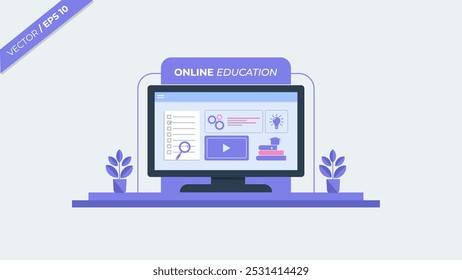Online Education for website. Virtual Learning, Digital Courses, and Online Workshops
