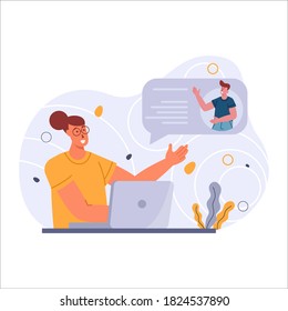 Online education, woman studying using pen and paper method, female person learning using textbook modern vector illustration for website