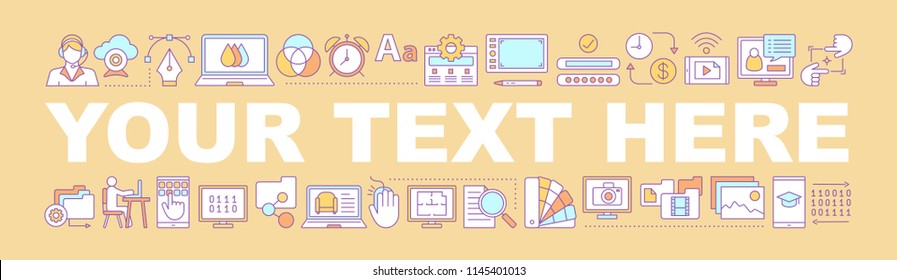 Online education word concepts banner. E-learning. Isolated lettering typography idea with linear icons. Interactive training. Freelance. Internet business. Vector outline illustration