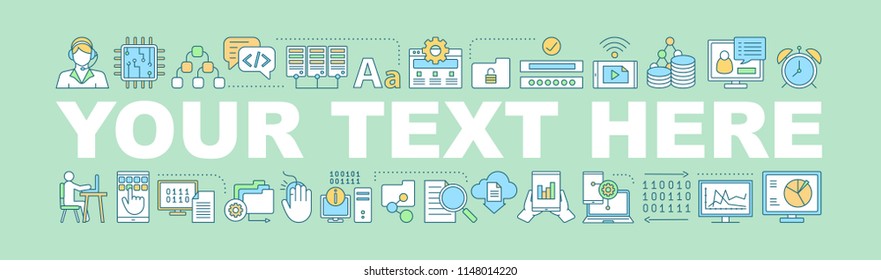 Online education word concepts banner. E-learning. IT technology Isolated lettering typography idea with linear icons. Machine learning. Freelance. Internet business. Vector outline illustration