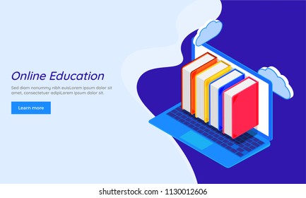Online educational Concept based Responsive landing page for website or mobile app.