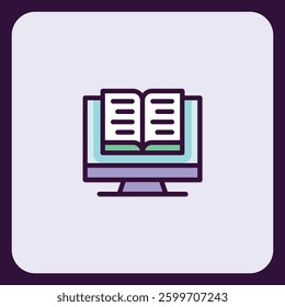 Online educational resources illustration for e-learning and digital learning