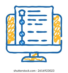 online educational test doodle icon sketch vector. online educational test sign. isolated symbol illustration