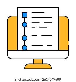 online educational test line icon vector. online educational test sign. isolated symbol illustration