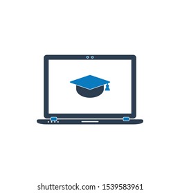 Online, E-Learning Icon. Flat Style vector EPS.