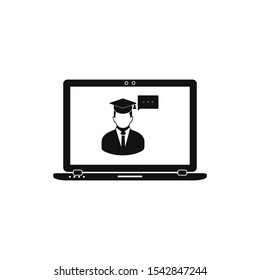 Online, E-Learning Icon. Flat Style vector EPS.