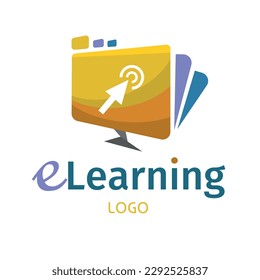 Online e-learning platforms and education system illustration