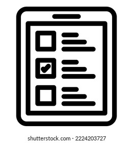 Online election icon outline vector. Vote poll. Paper survey