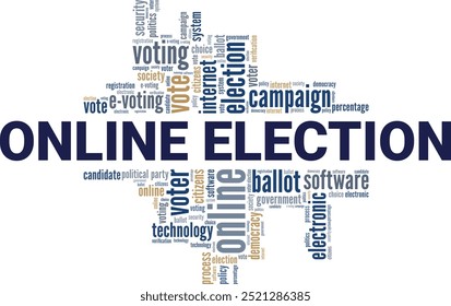 Online Election word cloud conceptual design isolated on white background.