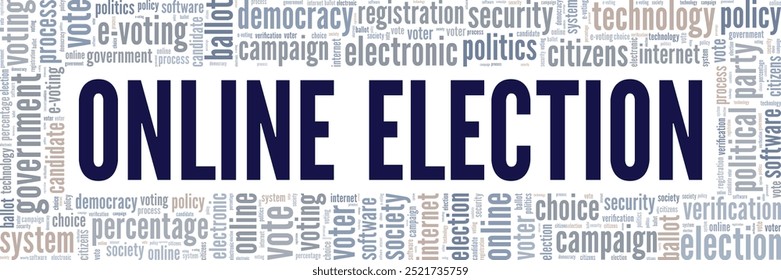 Online Election word cloud conceptual design isolated on white background.
