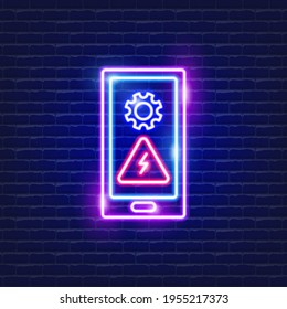Icono de neón de servicios eléctricos en línea. Concepto de electricidad. Ilustración vectorial para el diseño.