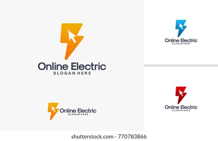 Online Electricity Logo designs vector, Simple Electric Logo template designs