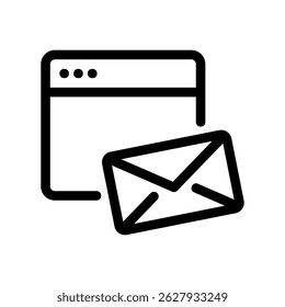 Online Email Client A Web Page Graphic with a Mail Icon for Digital Messages