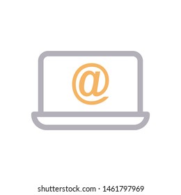 online email colour line vector icon