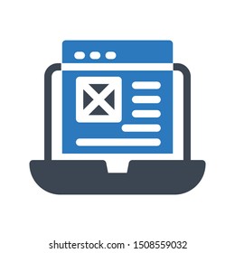 online email glyph colour vector icon