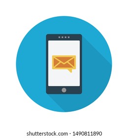  online email glyph flat vector icon