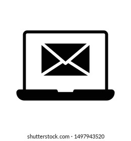 online email glyph flat vector icon