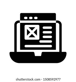 online email glyph flat vector icon