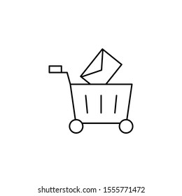 Online, email, send icon. Simple line, outline vector of information transfer icons for ui and ux, website or mobile application