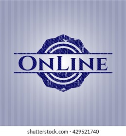 Emblema en línea con fondo jean