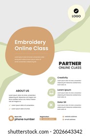Online Embroidery Class Flyer Template