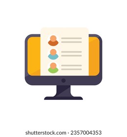 Online employment icon flat vector. Job search. Internet people isolated