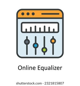 Online Equalizer Vector  Fill outline Icon Design illustration. Multimedia Symbol on White background EPS 10 File