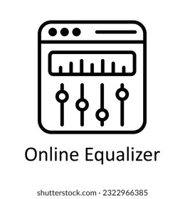 Online-Equalizer-Vektorgrafik   Skizze Design Illustration. Multimedia-Symbol auf weißem Hintergrund - EPS10-Datei