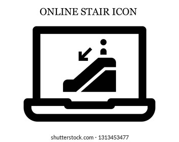 online Escalator down icon. Editable online Escalator down icon for web or mobile.