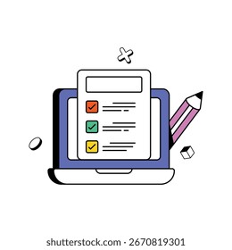 Online Exam  Concept Vector Icon Eps 10 File