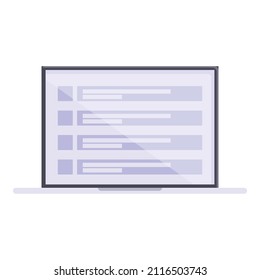Online exam icon cartoon vector. Test computer. Digital form