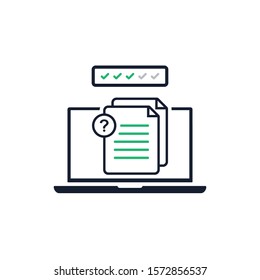 Online exam icon design. Web survey concept isolated on white background. Vector illustration