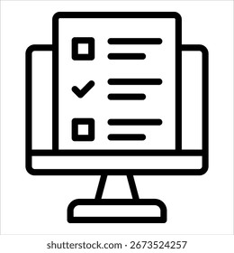 Online Exam Icon Element For Design