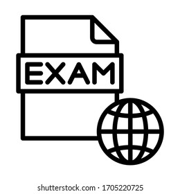 Icono de examen en línea. Vector de línea. Aislar sobre fondo blanco.