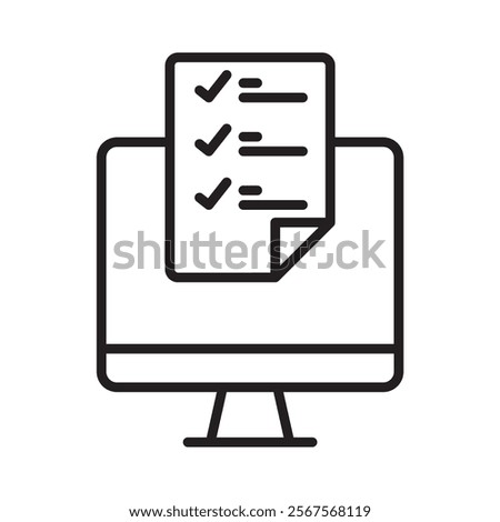 online exam icon line vector design with trendy style