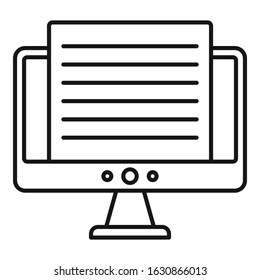 Online exam icon. Outline online exam vector icon for web design isolated on white background