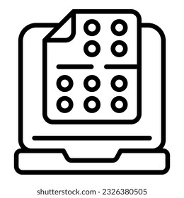 Online exam icon outline vector. Digital test. School computer