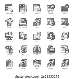 Online Exam Icon pack for your website, mobile, presentation, and logo design. Online Exam Icon outline design. Vector graphics illustration and editable stroke.