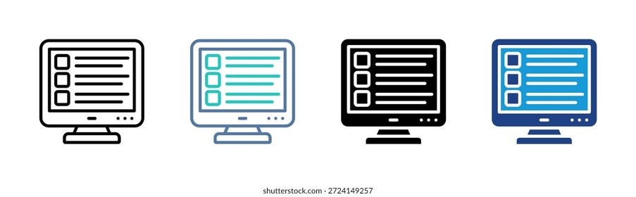 Online Exam icon set multiple style collection