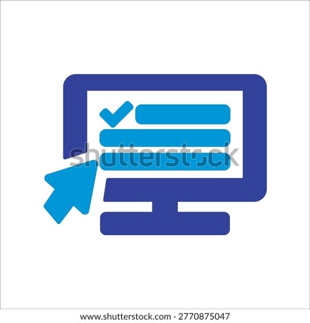online exam icon. simple colored vector