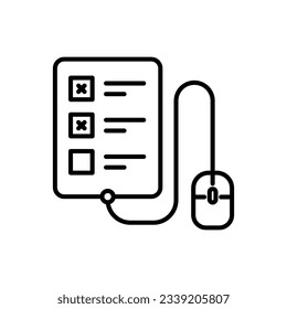 online exam icon vector in line style