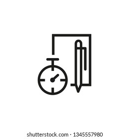 Online exam line icon. Online test, job competition, academic competition. E-learning concept. Vector illustration can be used for topics like education, training, business