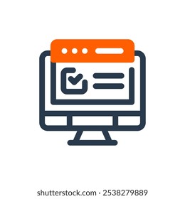 Online Exam on Learning Management System Vector Icon