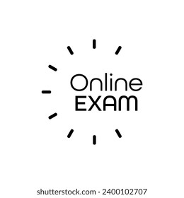 Online Exam sign on white background