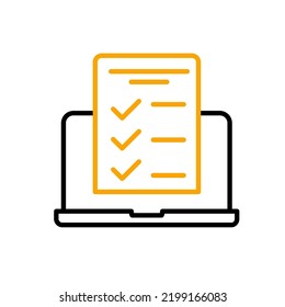 Online Exam, Taking Test Line Icon. Simple Element Illustration. Online Exam, Taking Test Concept Outline Symbol Design.