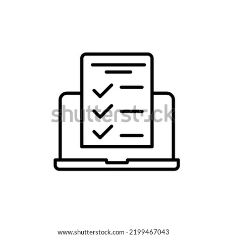 Online Exam, taking Test line icon. Simple element illustration. Online Exam, taking Test concept outline symbol design.