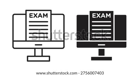 Online exam test icon. filled flat sign for mobile concept. glyph and line symbols