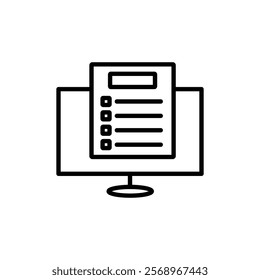 Online exam test icon Isolated flat vector in outline