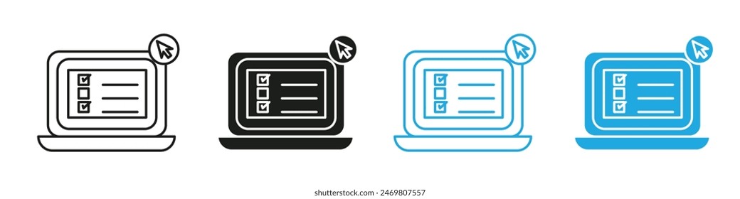 Icono de prueba de examen en línea en estilo lleno